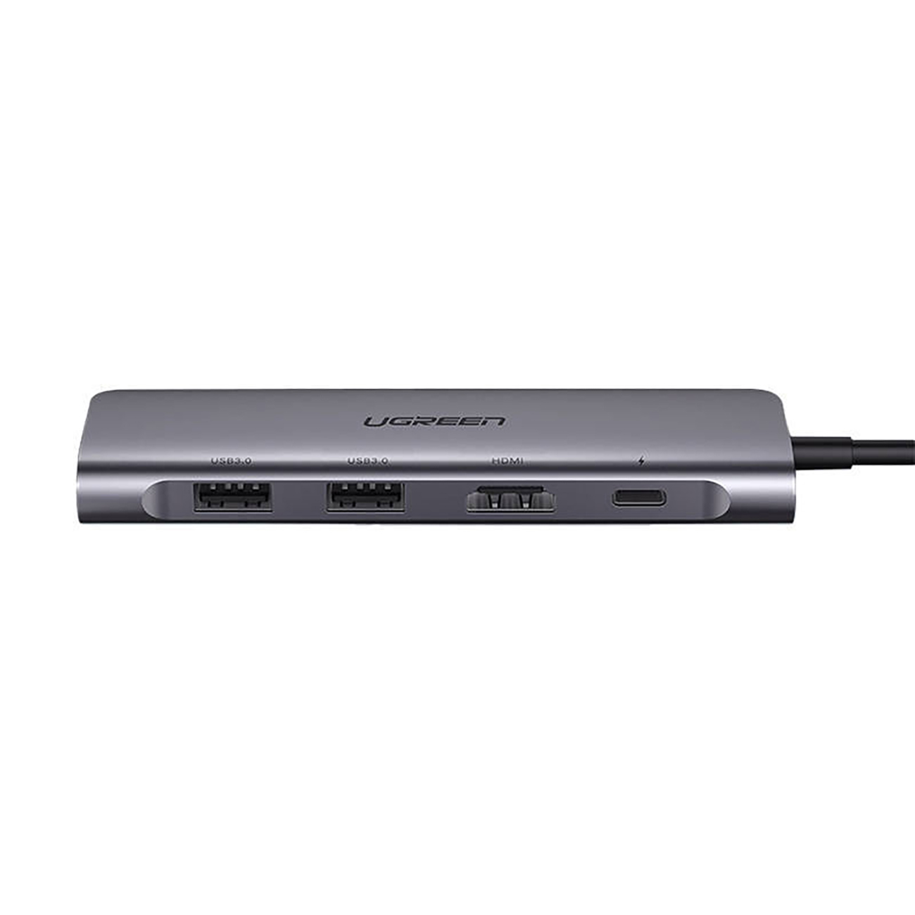 Adaptor Ugreen CM195 ​​​​15214 cu USB-C - HDMI / 2x USB-A 3.0 / Cititor USB-C 3.0 / SD / TF pe fundal alb